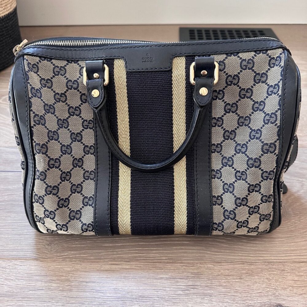 AUTHENTIC GUCCI CANVAS MONOGRAM BOSTOM BAG